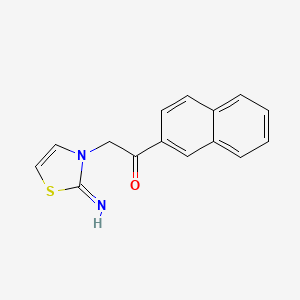 molecular formula C15H12N2OS B11983415 Ethanone, 2-(2-imino-3(2H)-thiazolyl)-1-(2-naphthalenyl)- CAS No. 62284-54-2