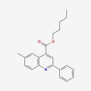 molecular formula C22H23NO2 B11983428 Pentyl 6-methyl-2-phenylquinoline-4-carboxylate 
