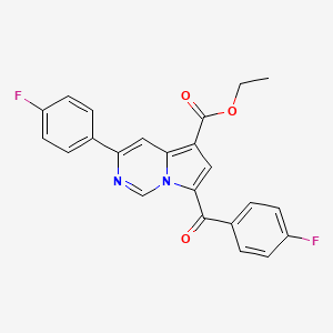 molecular formula C23H16F2N2O3 B11983470 Ethyl 7-(4-fluorobenzoyl)-3-(4-fluorophenyl)pyrrolo[1,2-c]pyrimidine-5-carboxylate CAS No. 302912-54-5