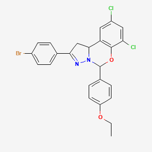 molecular formula C24H19BrCl2N2O2 B11983594 2-(4-Bromophenyl)-7,9-dichloro-5-(4-ethoxyphenyl)-1,10b-dihydropyrazolo[1,5-c][1,3]benzoxazine CAS No. 302914-04-1