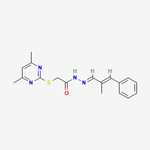 molecular formula C18H20N4OS B11983623 2-((4,6-DI-ME-2-Pyrimidinyl)thio)-N'-(2-ME-3-PH-2-propenylidene)acetohydrazide 