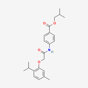 molecular formula C23H29NO4 B11983643 Isobutyl 4-{[(2-isopropyl-5-methylphenoxy)acetyl]amino}benzoate 