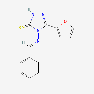 molecular formula C13H10N4OS B11983659 4-(Benzylideneamino)-5-(2-furyl)-4H-1,2,4-triazole-3-thiol 