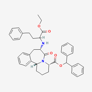 molecular formula C40H42N2O5 B1198366 Pyrido[2,1-a][2]benzazepine-4-carboxylicacid,7-[[(1S)-1-(ethoxycarbonyl)-3-phenylpropyl]amino]-1,2,3,4,6,7,8,12b-octahydro-6-oxo-,diphenylmethyl ester, (4S,7S,12bR)- CAS No. 111581-91-0