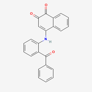molecular formula C23H15NO3 B11983683 4-(2-Benzoylanilino)-1,2-naphthalenedione CAS No. 883834-43-3