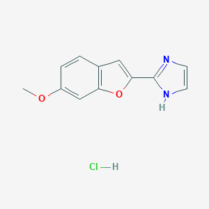 molecular formula C12H11ClN2O2 B119837 1H-Imidazole, 2-(6-methoxy-2-benzofuranyl)-, monohydrochloride CAS No. 150985-46-9
