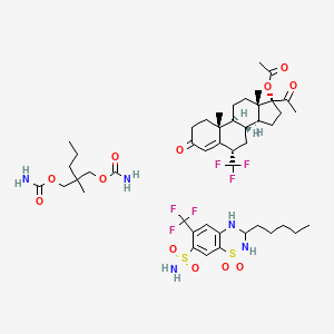 molecular formula C46H67F6N5O12S2 B1198374 Praemenstron CAS No. 78393-41-6