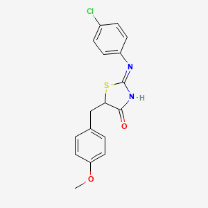 molecular formula C17H15ClN2O2S B11983745 2-((4-Chlorophenyl)imino)-5-(4-methoxybenzyl)-1,3-thiazolidin-4-one 