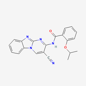 molecular formula C21H17N5O2 B11983761 N-(3-cyanopyrimido[1,2-a]benzimidazol-2-yl)-2-isopropoxybenzamide CAS No. 303059-24-7