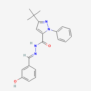 molecular formula C21H22N4O2 B11983917 3-tert-butyl-N'-[(E)-(3-hydroxyphenyl)methylidene]-1-phenyl-1H-pyrazole-5-carbohydrazide 