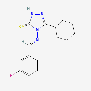 molecular formula C15H17FN4S B11983958 5-Cyclohexyl-4-((3-fluorobenzylidene)amino)-4H-1,2,4-triazole-3-thiol 