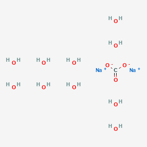 molecular formula CH20Na2O13 B1198397 Sodium carbonate decahydrate CAS No. 6132-02-1