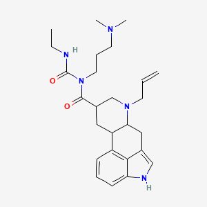 molecular formula C26H37N5O2 B1198399 N-[3-(dimethylamino)propyl]-N-(ethylcarbamoyl)-7-prop-2-enyl-6,6a,8,9,10,10a-hexahydro-4H-indolo[4,3-fg]quinoline-9-carboxamide 