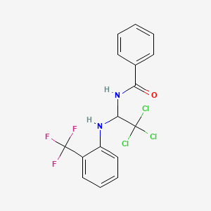 molecular formula C16H12Cl3F3N2O B11983999 N-{2,2,2-trichloro-1-[2-(trifluoromethyl)anilino]ethyl}benzamide 