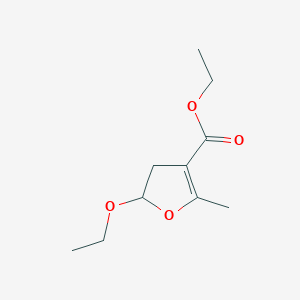 molecular formula C10H16O4 B011984 Ethyl 2-ethoxy-5-methyl-2,3-dihydrofuran-4-carboxylate CAS No. 107260-09-3
