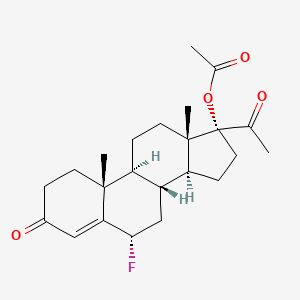 molecular formula C23H31FO4 B1198422 6alpha-Fluoro-17-hydroxy progesterone acetate CAS No. 336-78-7