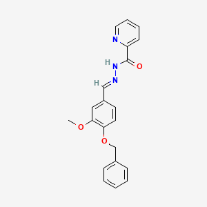 molecular formula C21H19N3O3 B11984221 N'-{(E)-[4-(benzyloxy)-3-methoxyphenyl]methylidene}-2-pyridinecarbohydrazide 