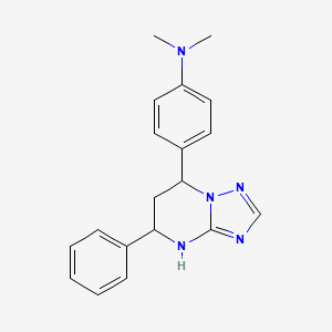 molecular formula C19H21N5 B11984304 N,N-dimethyl-4-(5-phenyl-4,5,6,7-tetrahydro[1,2,4]triazolo[1,5-a]pyrimidin-7-yl)aniline 