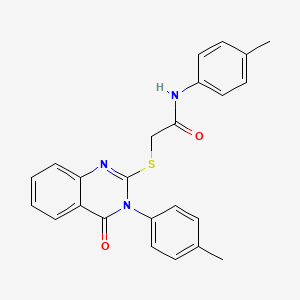 molecular formula C24H21N3O2S B11984431 N-(4-methylphenyl)-2-{[3-(4-methylphenyl)-4-oxo-3,4-dihydroquinazolin-2-yl]sulfanyl}acetamide 
