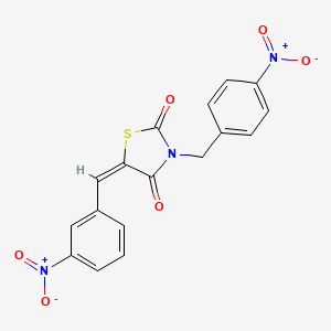 molecular formula C17H11N3O6S B11984485 3-(4-Nitrobenzyl)-5-(3-nitrobenzylidene)-1,3-thiazolidine-2,4-dione CAS No. 307975-39-9