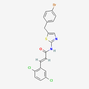 molecular formula C19H13BrCl2N2OS B11984623 N-(5-(4-Bromobenzyl)-1,3-thiazol-2-YL)-3-(2,5-dichlorophenyl)acrylamide CAS No. 301175-97-3