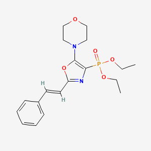 molecular formula C19H25N2O5P B11984679 Diethyl 5-(4-morpholinyl)-2-(2-phenylvinyl)-1,3-oxazol-4-ylphosphonate 