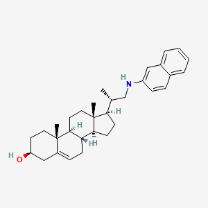molecular formula C32H43NO B1198468 Pregn-5-en-3-ol, 20-methyl-21-(2-naphthalenylamino)-, (3beta,20S)- CAS No. 67675-20-1