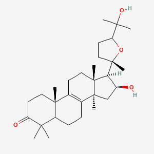 molecular formula C30H48O4 B1198473 (10S,13R,14R,16S,17R)-16-hydroxy-17-[(2S)-5-(2-hydroxypropan-2-yl)-2-methyloxolan-2-yl]-4,4,10,13,14-pentamethyl-1,2,5,6,7,11,12,15,16,17-decahydrocyclopenta[a]phenanthren-3-one CAS No. 31298-98-3