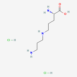 B1198476 DL-Ornithine, N(5)-(3-aminopropyl)-, dihydrochloride CAS No. 64817-93-2