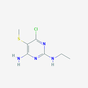 molecular formula C7H11ClN4S B1198478 2,4-Pyrimidinediamine, 6-chloro-N2-ethyl-5-(methylthio)- CAS No. 78415-50-6