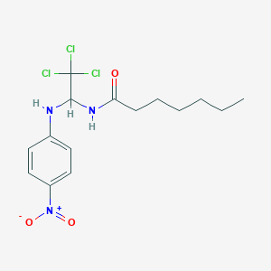 molecular formula C15H20Cl3N3O3 B11984792 N-(2,2,2-Trichloro-1-(4-nitroanilino)ethyl)heptanamide 
