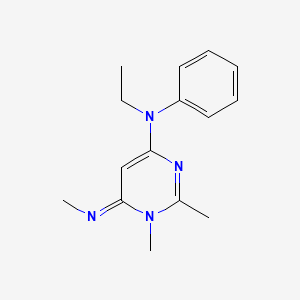 molecular formula C15H20N4 B1198481 N-ethyl-1,2-dimethyl-6-methylimino-N-phenylpyrimidin-4-amine 