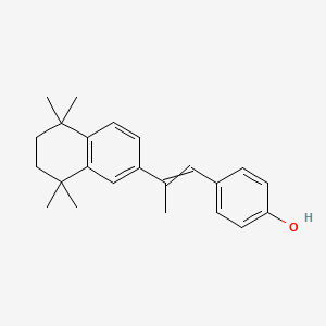 molecular formula C23H28O B1198502 4-[2-(5,5,8,8-Tetramethyl-6,7-dihydronaphthalen-2-yl)prop-1-enyl]phenol 