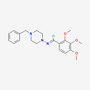 molecular formula C21H27N3O3 B11985056 4-benzyl-N-[(E)-(2,3,4-trimethoxyphenyl)methylidene]piperazin-1-amine 