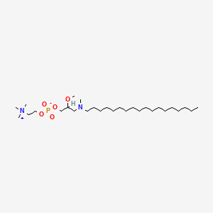 molecular formula C28H61N2O5P B1198506 3,5-Dioxa-9-aza-4-phosphaheptacosan-1-aminium, 4-hydroxy-7-methoxy-N,N,N,9-tetramethyl-, hydroxide, inner salt, 4-oxide CAS No. 136533-74-9