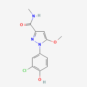molecular formula C12H12ClN3O3 B1198508 1-(3-Chloro-4-hydroxyphenyl)-5-methoxy-3-(N-methylcarbamoyl)pyrazole CAS No. 77935-71-8