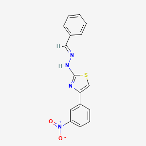 molecular formula C16H12N4O2S B11985207 Benzaldehyde [4-(3-nitrophenyl)-1,3-thiazol-2-yl]hydrazone 