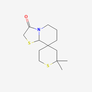 molecular formula C13H21NOS2 B1198535 2',2'-Dimethyl-3-spiro[5,6,7,8a-tetrahydrothiazolo[3,2-a]pyridine-8,4'-thiane]one 
