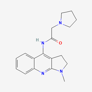 molecular formula C18H22N4O B1198539 N-(1-methyl-2,3-dihydropyrrolo[2,3-b]quinolin-4-yl)-2-(1-pyrrolidinyl)acetamide 