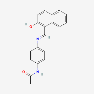 molecular formula C19H16N2O2 B11985400 N-(4-{[(E)-(2-hydroxy-1-naphthyl)methylidene]amino}phenyl)acetamide 