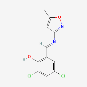 molecular formula C11H8Cl2N2O2 B11985637 Phenol, 2,4-dichloro-6-[[(5-methyl-3-isoxazolyl)imino]methyl]- CAS No. 88812-65-1