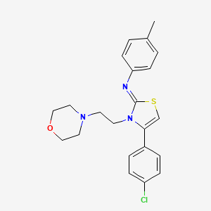 molecular formula C22H24ClN3OS B11985705 N-[(2Z)-4-(4-chlorophenyl)-3-[2-(morpholin-4-yl)ethyl]-1,3-thiazol-2(3H)-ylidene]-4-methylaniline 