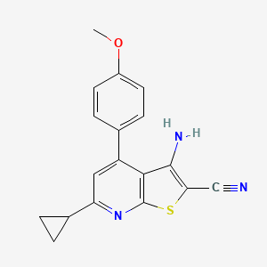 3-Amino-6-cyclopropyl-4-(4-methoxyphenyl)-2-thieno[2,3-b]pyridinecarbonitrile