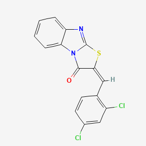 molecular formula C16H8Cl2N2OS B11985737 (2E)-2-(2,4-dichlorobenzylidene)[1,3]thiazolo[3,2-a]benzimidazol-3(2H)-one 