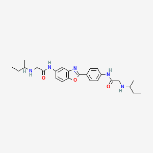 molecular formula C25H33N5O3 B1198578 2-(butan-2-ylamino)-N-[4-[5-[[2-(butan-2-ylamino)-1-oxoethyl]amino]-1,3-benzoxazol-2-yl]phenyl]acetamide 