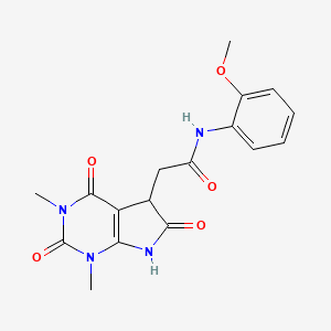 2-(1,3-dimethyl-2,4,6-trioxo-5,7-dihydropyrrolo[2,3-d]pyrimidin-5-yl)-N-(2-methoxyphenyl)acetamide