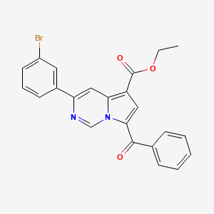 molecular formula C23H17BrN2O3 B11985797 Ethyl 7-benzoyl-3-(3-bromophenyl)pyrrolo[1,2-c]pyrimidine-5-carboxylate CAS No. 302912-67-0