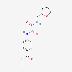 molecular formula C15H18N2O5 B11985817 Methyl 4-({oxo[(tetrahydro-2-furanylmethyl)amino]acetyl}amino)benzoate 