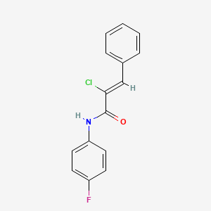 molecular formula C15H11ClFNO B1198582 2-氯-N-(4-氟苯基)-3-苯基丙烯酰胺 
