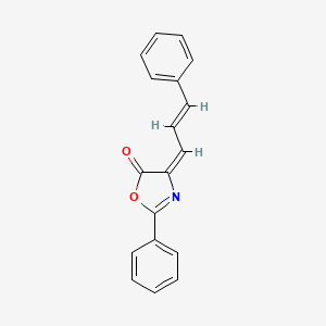 molecular formula C18H13NO2 B1198583 (4E)-2-phenyl-4-[(2E)-3-phenyl-2-propenylidene]-1,3-oxazol-5(4H)-one CAS No. 93920-46-8